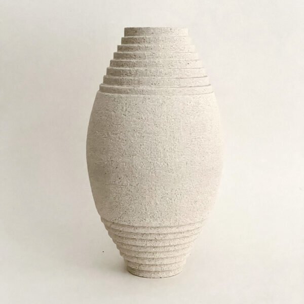Grand vase Antipodes en grès blanc crème – Laure Pollet